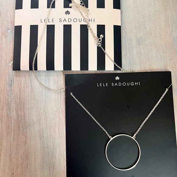 Lele Sadoughi Jewelry - NWOT- Lele Sadoughi Circle Silver Necklace- 18in